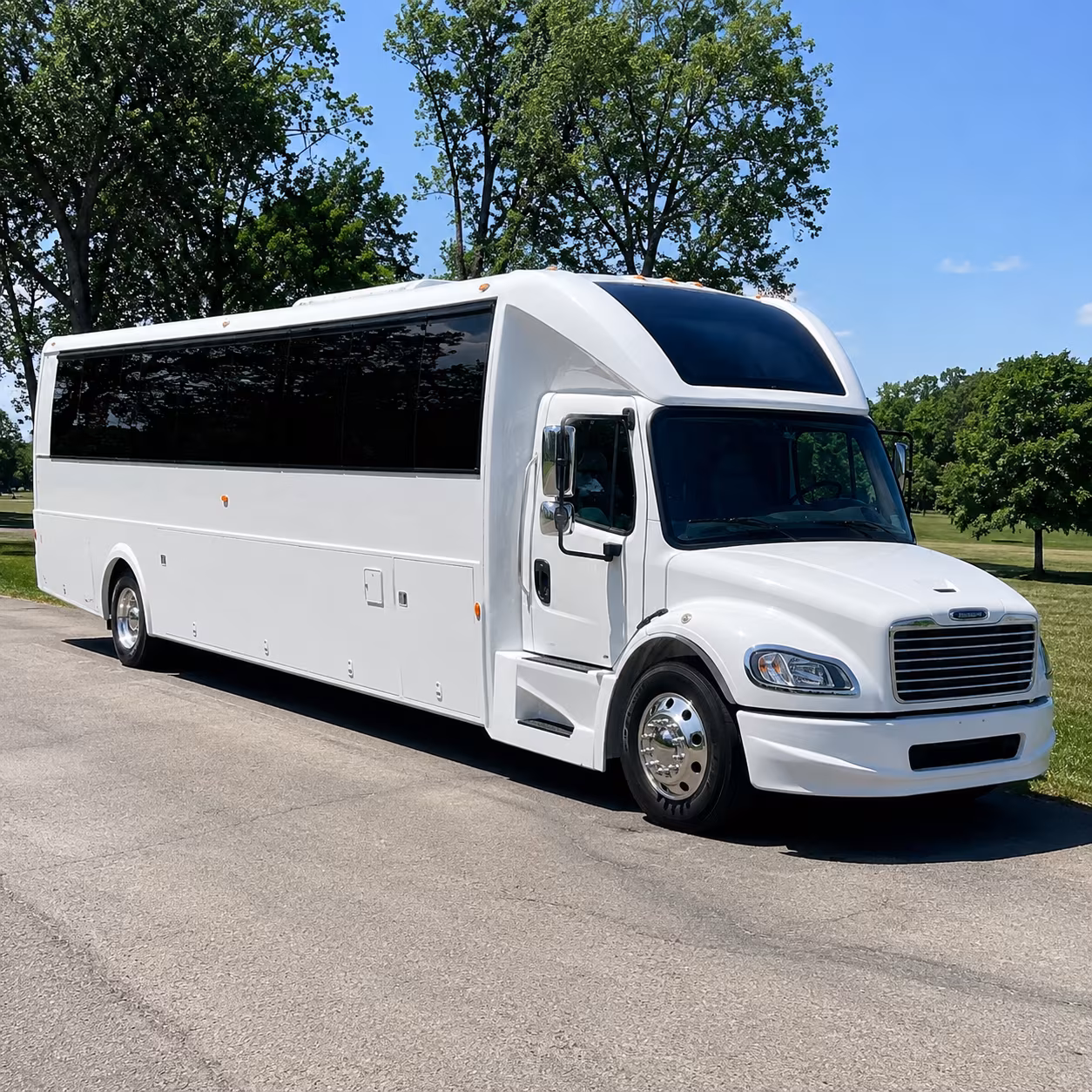 Passenger seating aboard a party bus rental serving Orlando