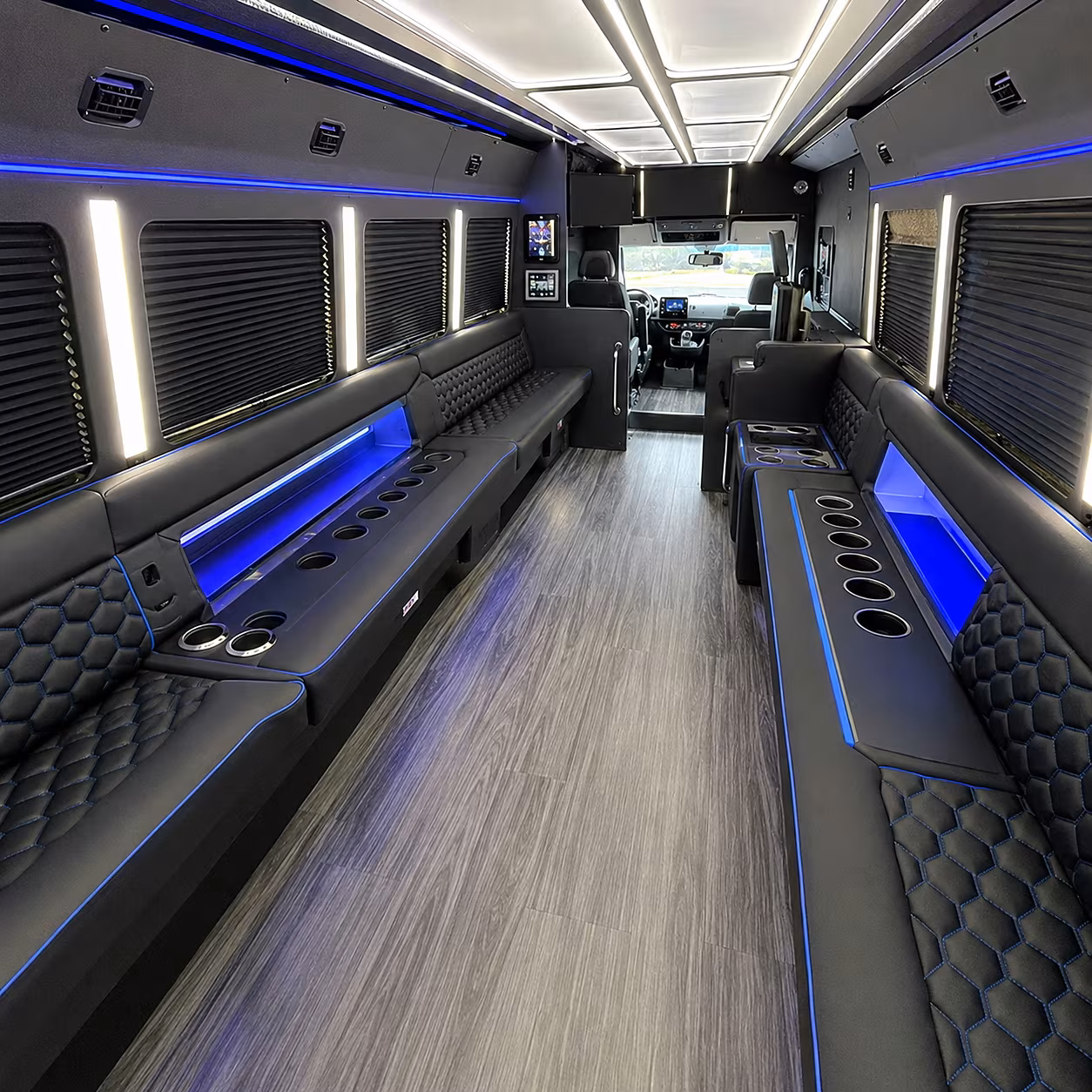 Orlando Wedding Transportation party bus interior
