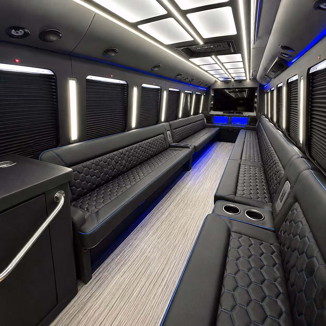 Orlando Wedding Transportation party bus interior