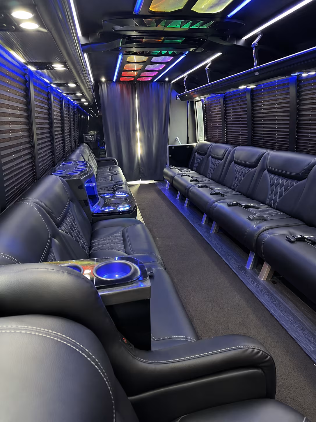 Orlando Wedding Transportation party bus interior