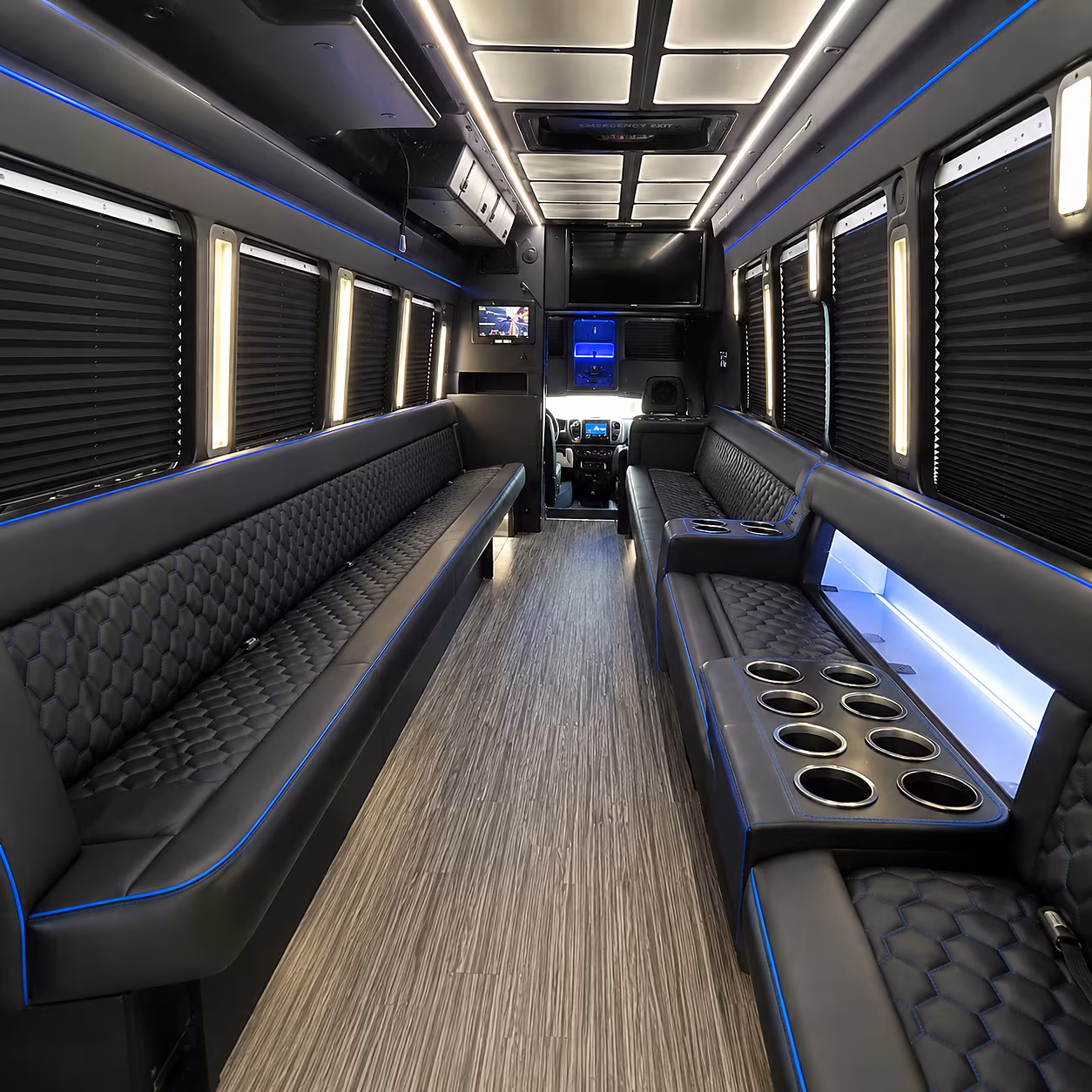 Orlando Wedding Transportation party bus interior