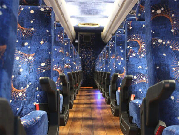 Sunrise 50 passenger Charter Bus Interior