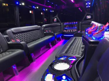Coconut Creek 15 Passenger Party Bus Interior