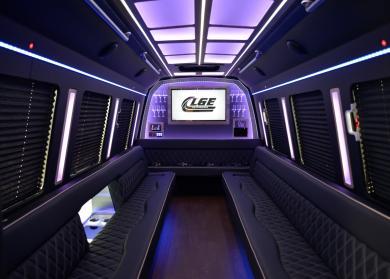 Coconut Creek 18 Passenger Limo Bus Interior