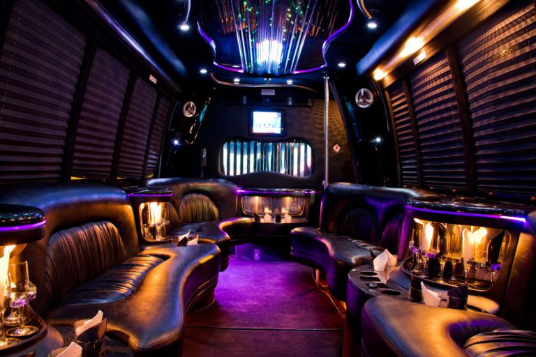 Miami Beach 22 Passenger Party Bus Interior