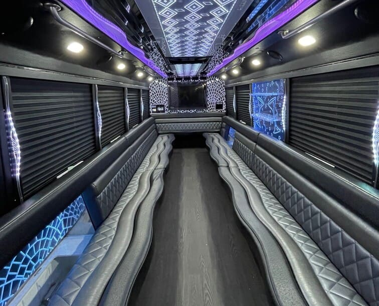 Coconut Creek 30 Passenger Party Bus White Interior