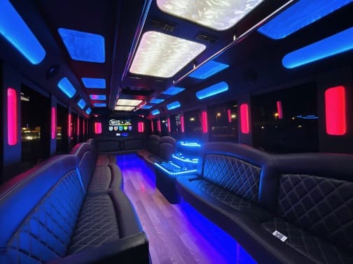Coral Springs 35 Passenger Party Bus Interior